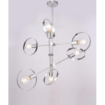 6 Lights Chrome Ceiling Fixture